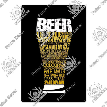 Save Water Drink Beer Vintage Sign Decor