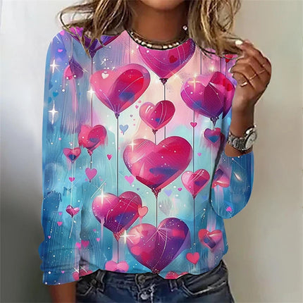 Women 3D Love Long Valentine's Tees - Mad Fly Essentials