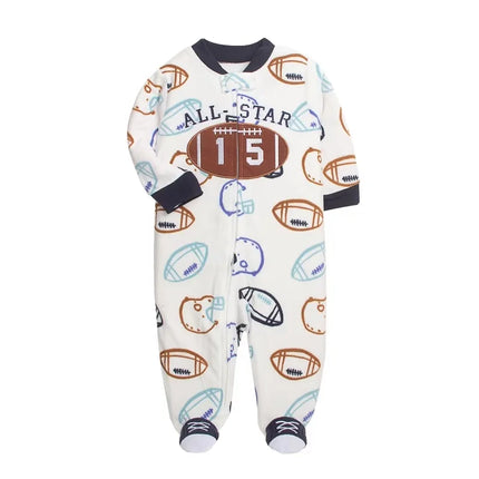 Baby Boy Fall Fleece Animal Rompers