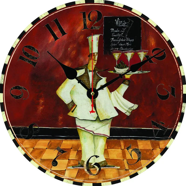 Chef Vintage Modern Design Office Wall Clock