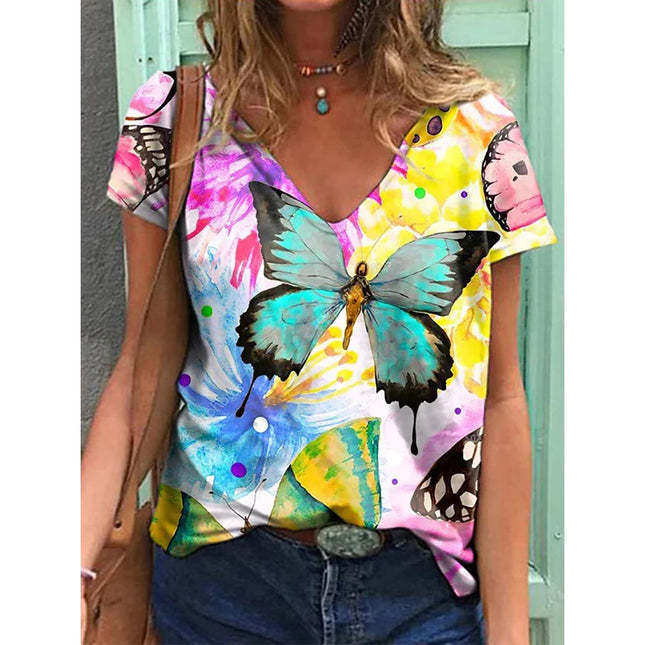 Women 3D Butterfly Summer Graphic Shirts