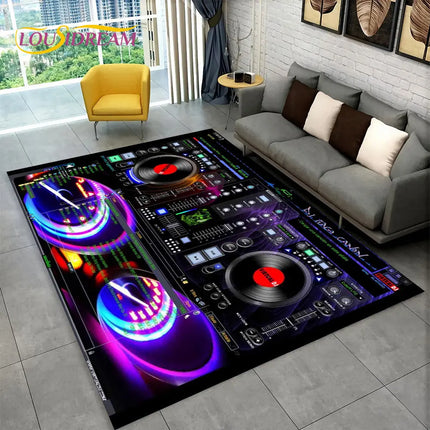 3D DJ Music Keyboard Living Area Rugs