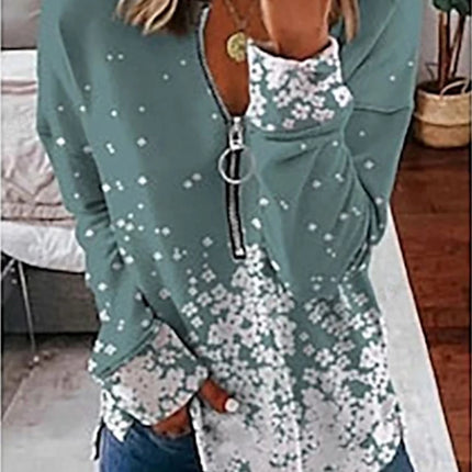 Women Striped Star Open Zip Sweaters