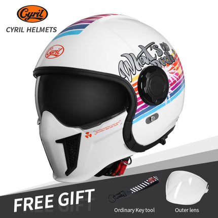 White Pink Combinable Open Face Motorcycle Helmet