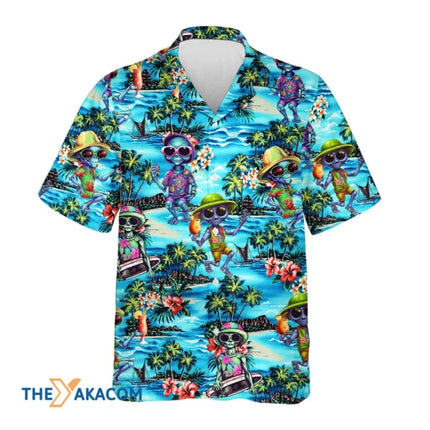 Men Tropical Alien 3D Hawaiian Shirt