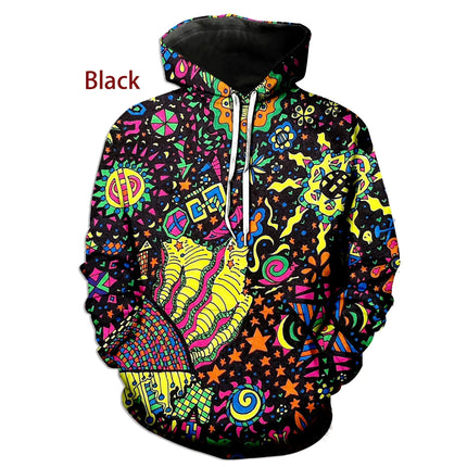 Men 3D Psychedelic Graffiti Hoodies