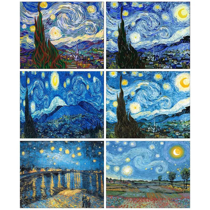 DIY Van Gogh Starry Night Paint by Numbers Wall Art