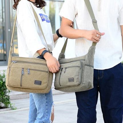 Men Business Casual Khaki Shoulder Crossbody Bags