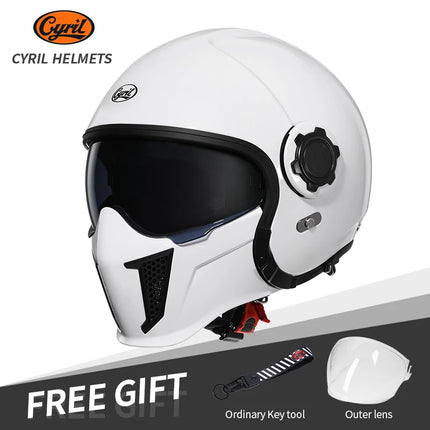 White Pink Combinable Open Face Motorcycle Helmet