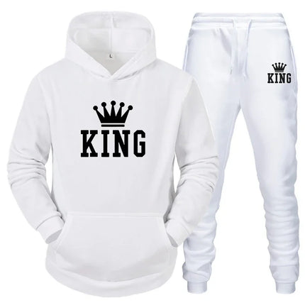 Men Women White Black King Queen Tracksuits