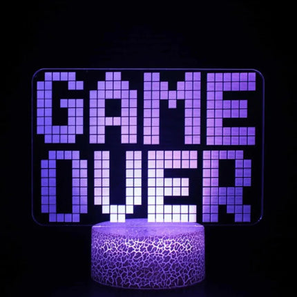 Game Over LED Night Light 3D Illusion Lamp