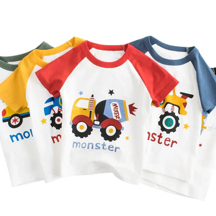 Baby Boys Car Dinosaur 2-12Y Summer Tees