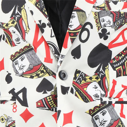 Men Poker Playing Cards Vintage Formal Blazer Jackets