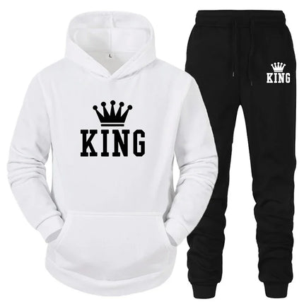 Men Women White Black King Queen Tracksuits