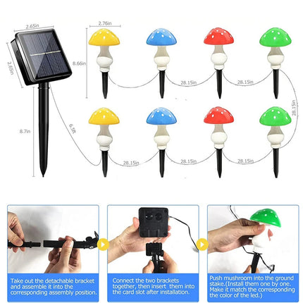 Solar Outdoor Garden Pathway Mushroom Light Sets