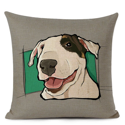 Bull Terrier 45x45cm Sofa Pillow Cover