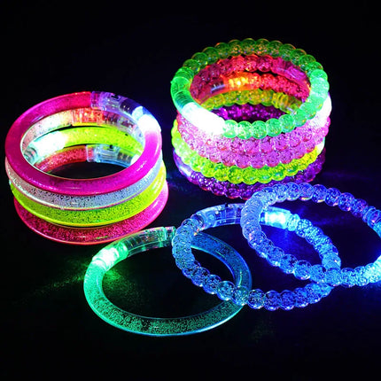 LED Flashing Wrist Glow Bangle Dance Bracelets Party Supplies