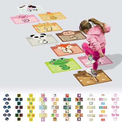 Large Cartoon Kids Room Floor Sticker Hopscotch Games