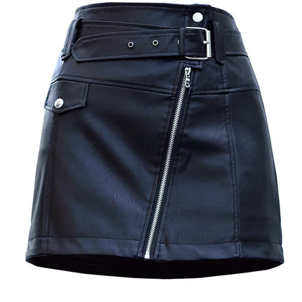 Women Slim Leather High Waist Skirts