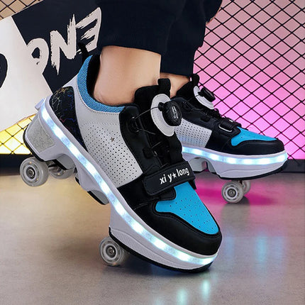 Girl USB Charging LED Rainbow Skate Shoes