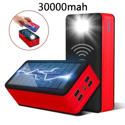 Solar Powered 200k mAh Wireless Battery Charger Powerbank