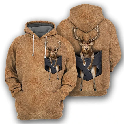 Men Autumn 3D Animal Hoodies