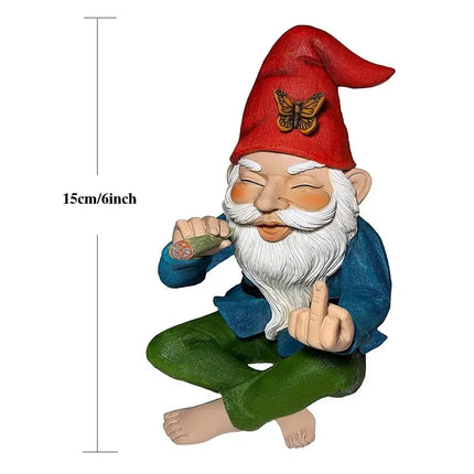 Gnome Smoking Finger Home Garden Figurine