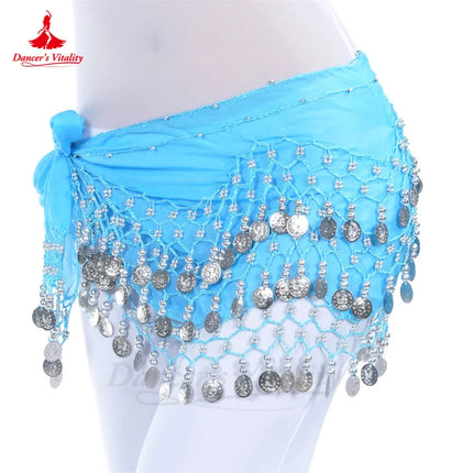 Women Chiffon Gold Belly Dance Costume Scarf