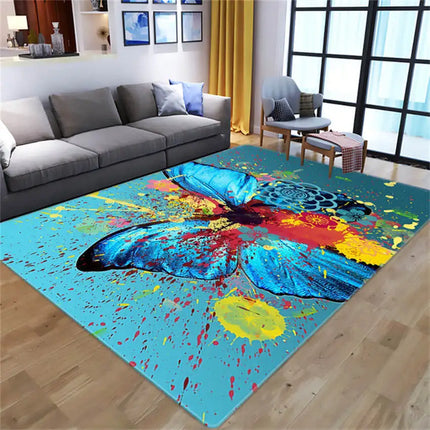 Home 3D Butterfly Animal Anti-Slip Modern Rugs