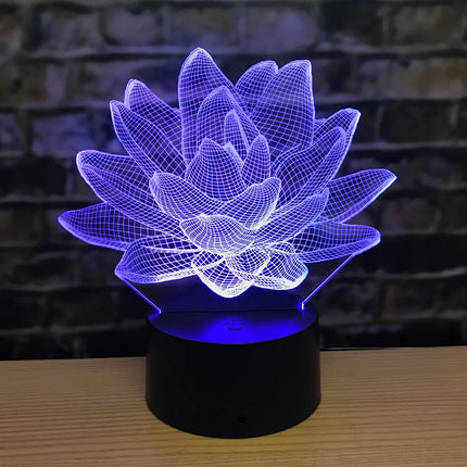 3D Lotus Flower 7ColorChanging LED Night Light