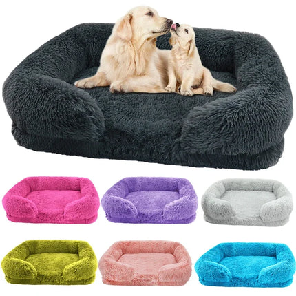 Washable Square Plush Cat Dog Pet Bed