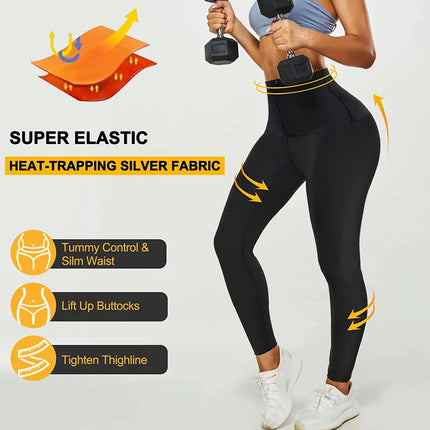 Women Plus Sauna Effect Fitness Legging Sets