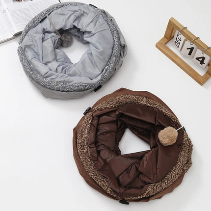 Cat Toys Long Suede Collapsible Tunnel - Mad Fly Essentials