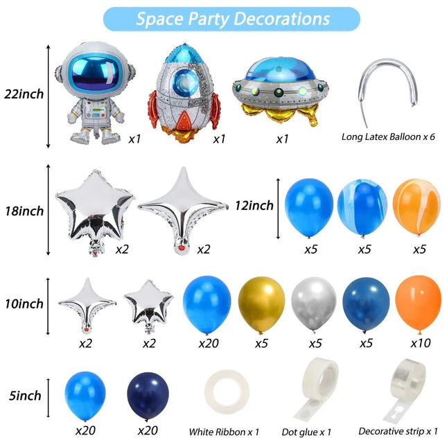 Astronaut Spaceman Party Balloon UFO Rocket Set