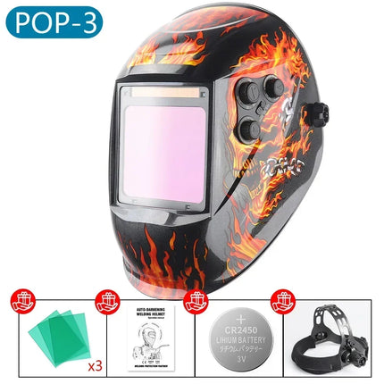 Solar Auto-Darkening 100*97mm Large View Welding Mask