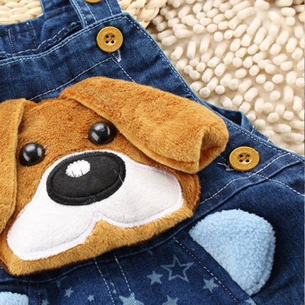 Baby Boy 2024 Short Animal Denim Overalls