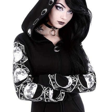 Women Y2K Gothic Moon Hoodies