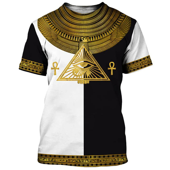 Men Ancient Egyptian Horus 3D Pharaoh Costume Tops