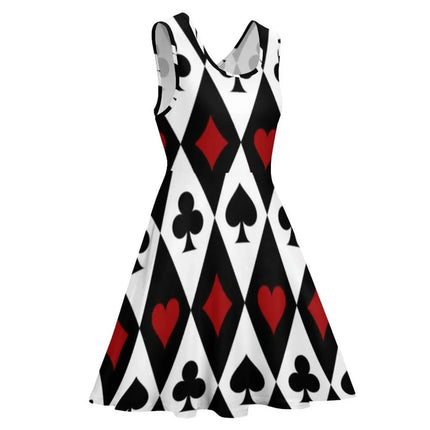 Women 3D Fashion Poker Playing Card Skater Dress