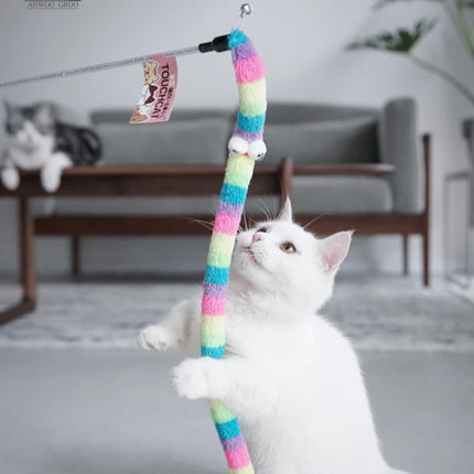 Rainbow Long Tail Caterpillar Cat Toys