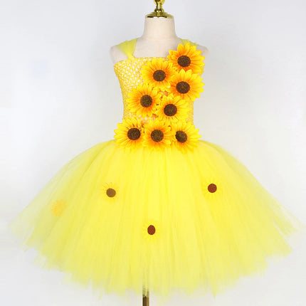 Girl Yellow Sunflower Party Costumes