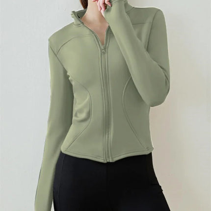 Women Winter Fleece Yoga Long Jacket