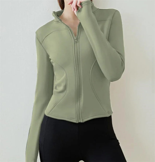 Women Winter Fleece Yoga Long Jacket