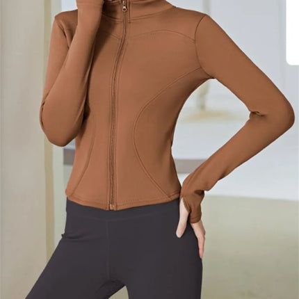 Women Winter Fleece Yoga Long Jacket