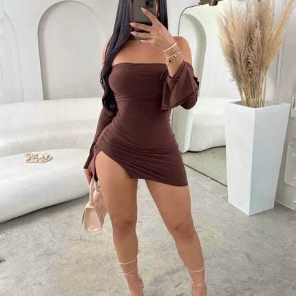 Women Strapless Backless Off-shoulder Mini Dress