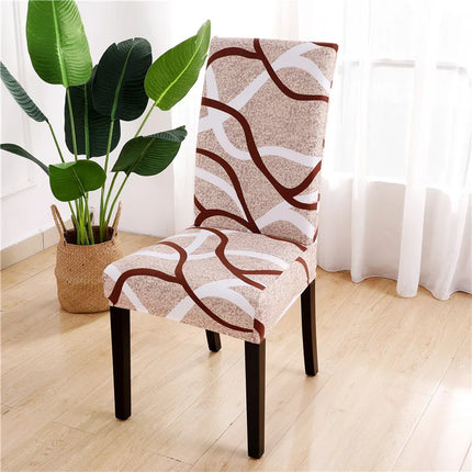 Geometric Elastic Dining Chair Cover Slipcover