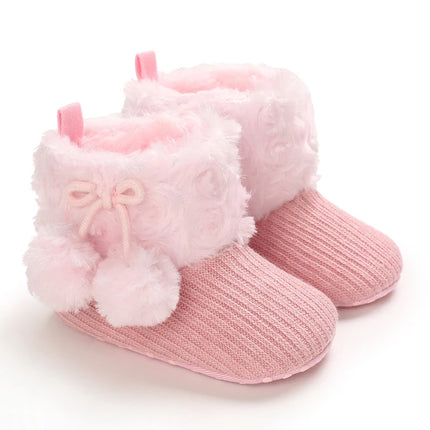 Baby Girl Winter Plush Pink Boots.