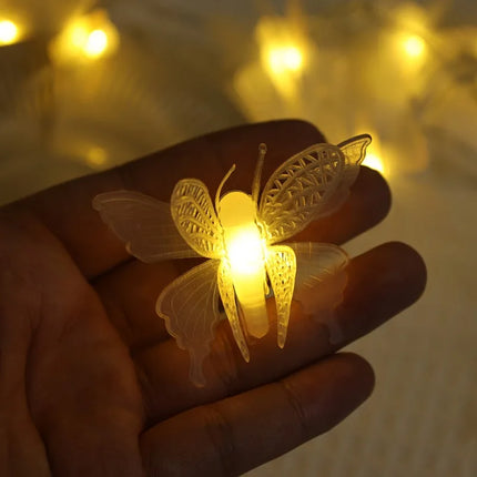 Crystal Waterproof Outdoor Butterfly Fairy Garland Lights