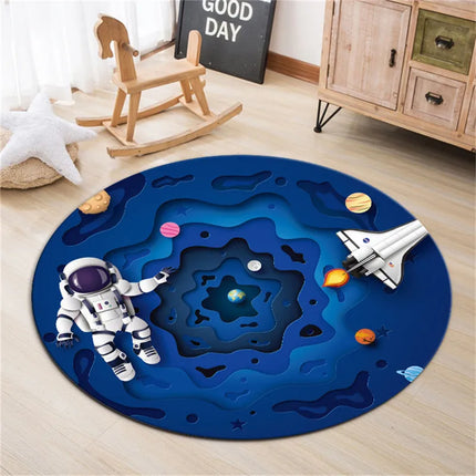 Kids Room 3D Astronaut Round Area Rug