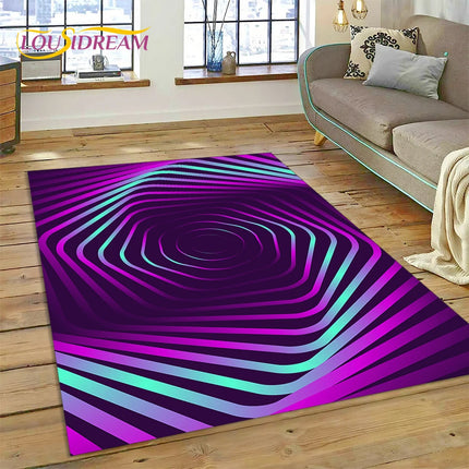 3D Vortex Visual Illusion Living Room Rug